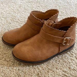 Scalloped Buckle Bootie Boots